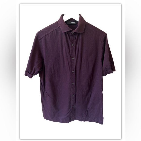 Murano Liquid Luxury Men's Medium M Button Down Shirt Purple Print Collared - Picture 1 of 4